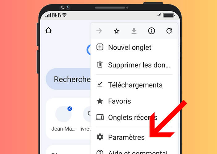 Ouvres les paramètres de réglage de Google Chrome